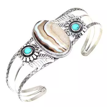 Gray Botswana Agate Gemstone Silver Jewelry Cuff Bracelets 7 Adjustable