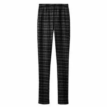 Gray check leg pants with brushed lining that looks like a blanket L