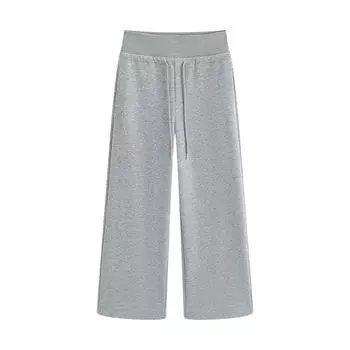 Gray Drawstring Sweatpants Women s Spring and Autumn New Straight Sweatpants S