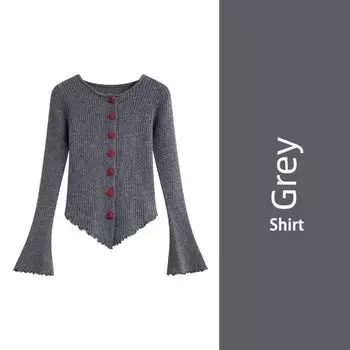 Gray Gentle Slim-Fit Flared Sleeves Inner Sweater Sweater Women s Fall and Winter 2025 New Arrival Korean Wear Tops Grey 2XL(Suggested 65.00 kg-75.00 kg)