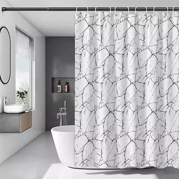 Gray Geometric Pattern Shower Curtain - Water-Resistant and Easy to Clean, Adds a Modern Touch to Your Bathroom Decor W90XH180cm