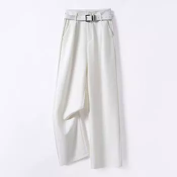 Gray Spring & Fall High Waist Slim Looking Casual Drooping Wide-Leg Pants Mibai [Time-limited Belt]] S [40.00 kg-47.50 kg]]