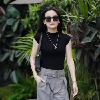 Gray Spring/Summer High Waist Slim Looking Casual Long Pants Suit