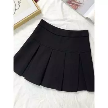 Gray Stylish Fashion Tape 2023 New Pleated Skirt Black L