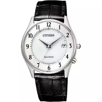 Гражданин AS1060-11A ( Часы CITIZEN COLLECTION Eco-Drive радиоуправляемые мужские) Круглые часы черного цвета