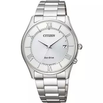 Гражданин AS1060-54A ( Часы CITIZEN COLLECTION Eco-Drive радиоуправляемые Дата Металлический ремешок Белый)