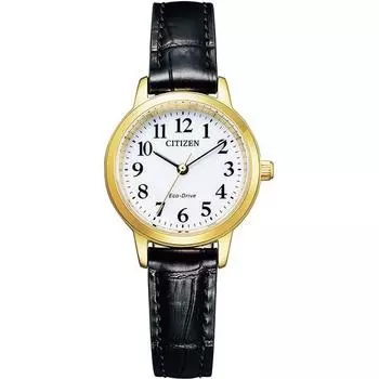 Гражданская женская EM0932-10A ( Смотреть КОЛЛЕКЦИЯ CITIZEN Eco-Drive) Круглые часы, черные, аналоговые