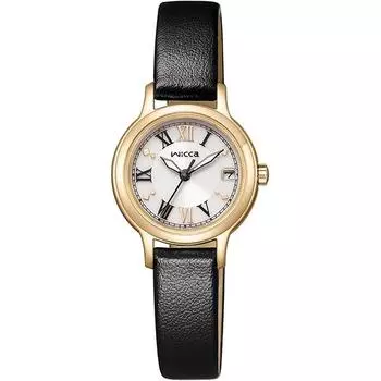 Гражданская женская KH4-921-92 ( Смотреть wicca Solar-Tech) Круглые часы из нержавеющей стали *покрытие(теплое золото)