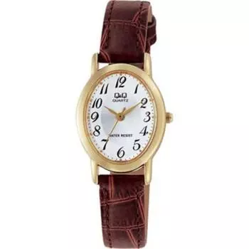 Гражданская женская VZ89-104 ( Смотреть Q&Q Стандартная модель) Овальные часы коричневые аналоговые