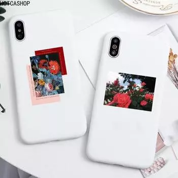 Great art prints blooming flowers Sunflower Phone Case for iPhone 12 mini 11 Pro Max X XR XS 8 7 6s Plus Candy white Silicone iphone 11 pro