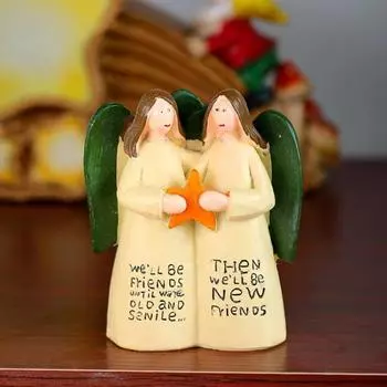 Great Friend Friendship Prayer Angel Girl Resin Decoration Sculpture Garden Flower Fairy Crafts W282-06