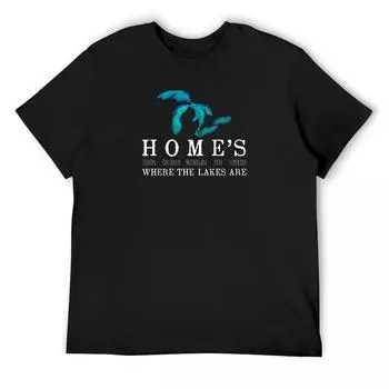 Great Lakes Homes Where The Lakes Are T-Shirt Blanks Anime Men S T Shirts S белый
