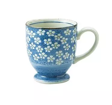Greater East Asia Ceramics Early Spring (Blue) Earthenware Takadai Mug [128.59.5cm 310cc] SSYAKM