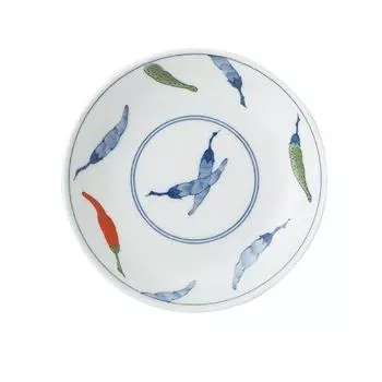 Greater East Asia Ceramics Nishiki Chili Pepper Plate 16.5cm AM-NTOUK50