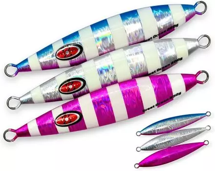 GreatOcean Metal Jig Slow Jig Set of Blue Root Fish Set, 200 г, 3, светящиеся, оффшорные, хвост, рыба,