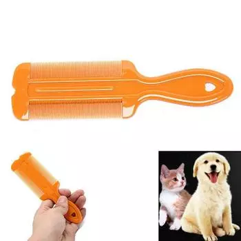 Гребень для домашних животных, двухсторонние гребни для волос, пластиковая ручка, гребень для вычесывания вшей 4.5*15.8cm