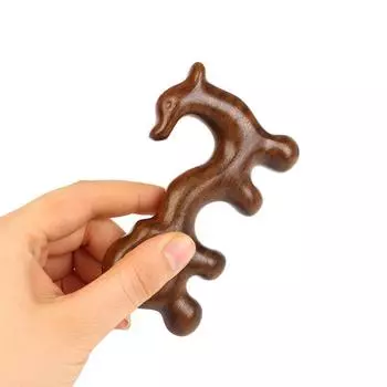 Гребень для массажа меридианов, безручная точечная акупунктурная головка, расческа с широкими зубьями, золотая шелковая сандаловая массажная головка для заботы о здоровье