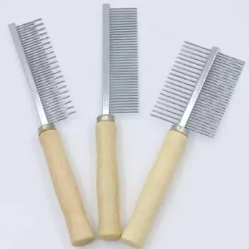 Гребень для собак и кошек с деревянной ручкой, расческа для кошек, гладкая щетка для собак, аксессуары для собак, оборудование для груминга, средство для удаления шерсти домашних животных XS