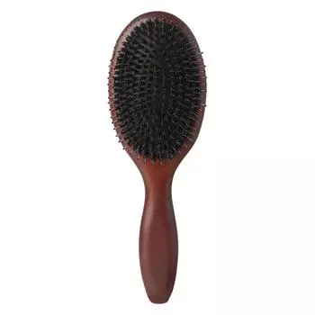 Гребень из черной свиной щетины, прямой гребень для волос, массажная расческа, подушка, большая пластина, расческа, инструменты для волос One Size