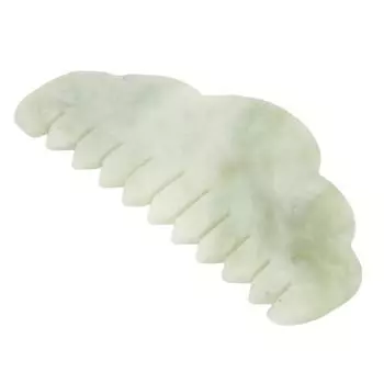 Гребень из натурального нефрита Массажер для кожи головы Инструмент для здоровья Сопротивление облысению Гребень Гуаша