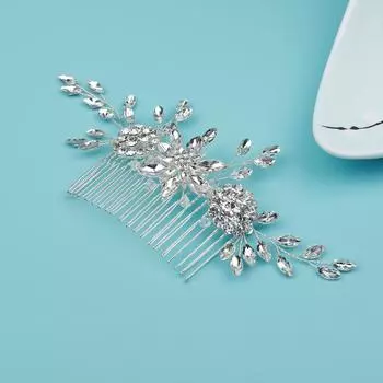 Гребень ручной работы со стразами, антикварный ханьфу, аксессуары для волос, свадебный фотосессионный свадебный головной убор, гребень для волос Mori серебряный