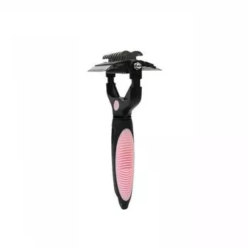 Гребень с мелкими зубьями Щетка для вычесывания шерсти питомца 3 в 1 Щетка для удаления шерсти питомца Расчески для груминга питомца Щенок розовый