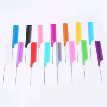 Гребень с тонкими зубьями и стальными иглами, расческа с острым хвостом, металлическая игла, антистатическая расческа для волос, парикмахерский инструмент для красоты в парикмахерской