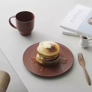 Гребень Tackaon Unique Origin №. 4 [6 цветов] Круглая большая тарелка для бранча, десерта, красивая тарелка, набор тарелок red brown