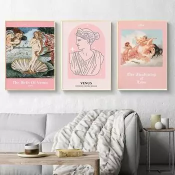 Греческий Ренессанс Плакаты Печать Винтаж Абстрактное Настенное Искусство Римский Греческий Музей Холст Живопись Выставка Украшение Дома Комната 21x30cm No Framed