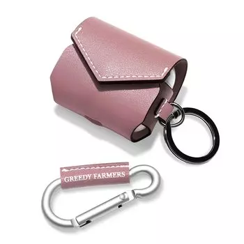 GreedyFarmers Case Carabiner Set for AirPods Premium Protective Leather Case Cover with Different Colors 3, Carabiner, (Мисти Роуз) туманный розовый
