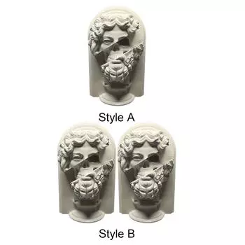 Greek Plaster Statue Sculpture Artistic Sketch Statue Greek Bust Statue for Bookshelf Bedroom Living Room Coffee Table Decor