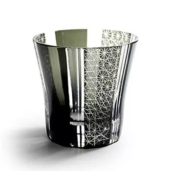 GREEM MARKET Crafts with wooden box Glasswork Kiriko glass Cup Shochu glass Kiriko glass Product GMS00761 number (Black)