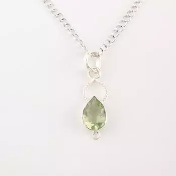 Green Amethyst Gemstone 925 Sterling Silver Jewelry Handmade Girls Pendant 1.40 PP-12-38