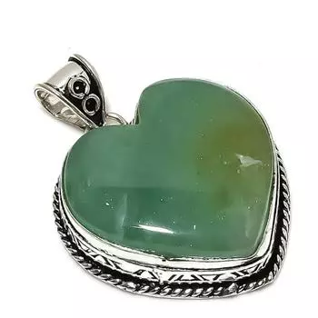 Green Apatite Gemstone Handmade 925 Sterling Silver Jewelry Pendant 1.97 G1C25
