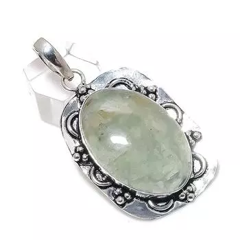 Green Apatite Gemstone Handmade 925 Sterling Silver Jewelry Pendant 2.44 j8U11
