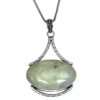 Green Avenuetrine Handmade Women s Unisex Silver Jewelry Pendant 2.5