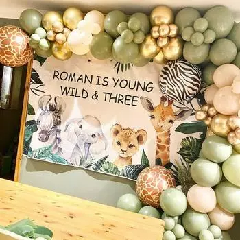 Green Balloon Garland Arch Kit Wedding Jungle Safari Birthday Party Decorations Kids Baby Shower Ballon Baloon Decor As picture