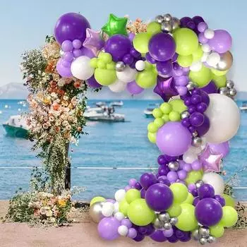 Green Balloon Garland Kit Purple Anniversary Party Decoration Birthday Boys