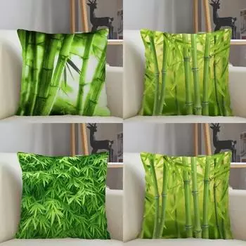 Наволочка из зеленого бамбука, квадратная, на молнии 40x40cm