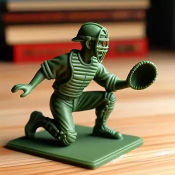 Green Baseball Player Figurine Pitcher Catcher Fielder Baseball Soldier Statue Sculpture Model Toy Home Office Desktop Decoration Ornament F