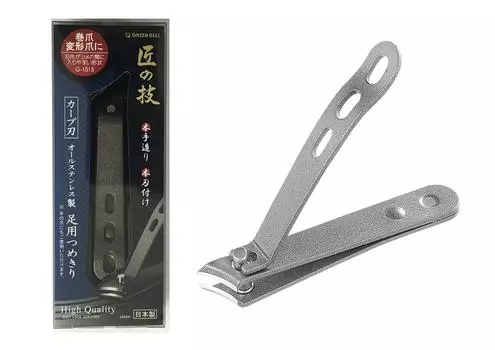 GREEN BELL Craftsmanship Green Bell All stainless steel foot nail clippers G-1015 (curved blade)