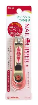 GREEN BELL Craftsmanship Green Bell Gold Nail Clipper M Size Pink NC-135