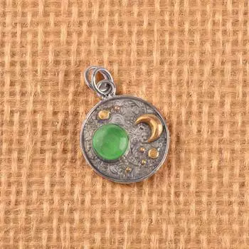 Green Cat s Eye Gemstone 925 Sterling Silver Jewelry Handcrafted Pendant 1.30 PP-33-45