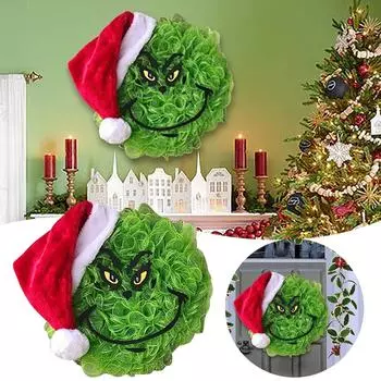 Green Christmas Wreath Ornament – Holiday Garland For Door, Wall, And Window Decorations One Size зелёный