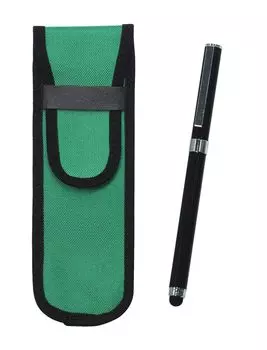 Green Cloth Pencil Case with Smartphone Touch and Metal Cap Ballpoint Pen Extra Set (Black, 2-Pack) T23-NK02G-QSJW700-B-2 чёрный