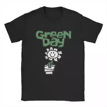 Green Days Flower Pot T Shirts Men Cotton Vintage T-Shirt Round Collar Fresh Dookie Saviors Hip Hop Tees Harajuku Short Sleeve XXXXL