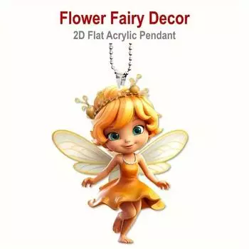 Green Fairy Playful Acrylic Car Hanging Decoration Fun Cartoon Style For Interior Car 1
