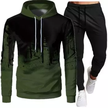 Green Fashion Men Women Sets Tracksuit Autumn Winter New Men s Hoodies + Sweatpants Two Piece Suit Hooded Casual Sets Male Clothes S красный