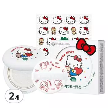 Green Finger Hello Kitty Mild Sun Cushion for Infants SPF50+ PA++++, 14g, 2 pieces