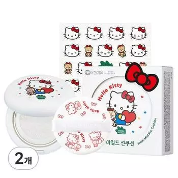 Green Finger Infant Hello Kitty Mild Sun Cushion SPF50+ PA++++, 14 г, 2 шт., популярный персонаж в Корее